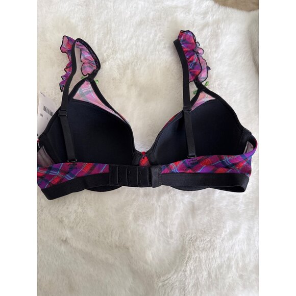 Parade Silky Mesh Flutter Strap T-Shirt Bra & Boyshort Large 36 C 36D NEW - Picture 5 of 9